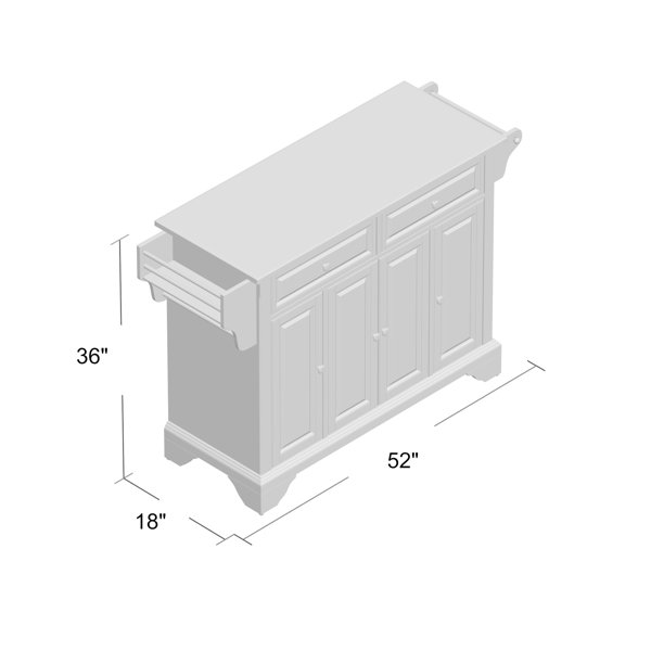 Three Posts™ Royce 51.5'' Wide Rolling Kitchen Island with Granite Top & Reviews Wayfair